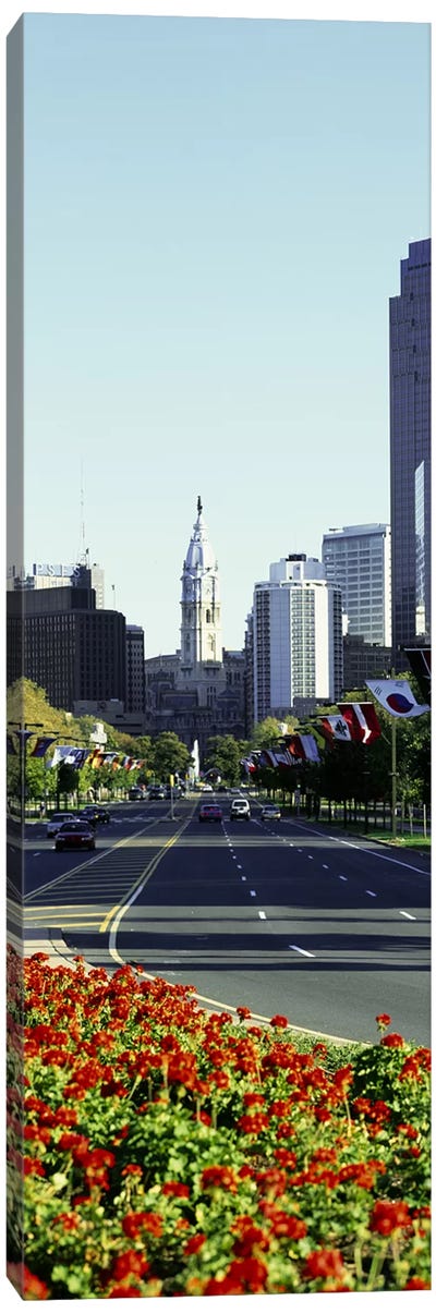 Buildings in a city, Benjamin Franklin Parkway, Philadelphia, Pennsylvania, USA Canvas Art Print - Philadelphia Art