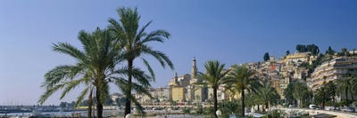 Canvas Print: Building on The waterfront, Menton, France by Panoramic Images - thumbnail