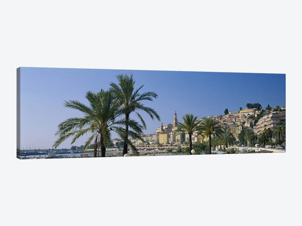 Building on The waterfront, Menton, France by Panoramic Images 1-piece Canvas Wall Art