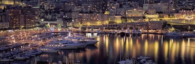 Port Hercules At Night, La Condamine District, Monaco by Panoramic Images multi panel art