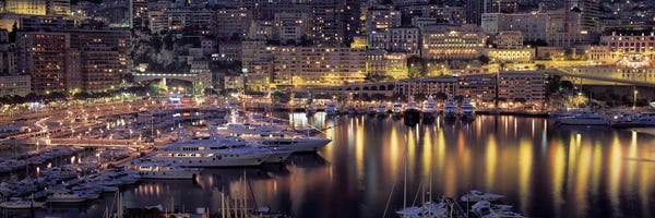 Monaco: Port Hercules At Night, La Condamine District, Monaco by Panoramic Images