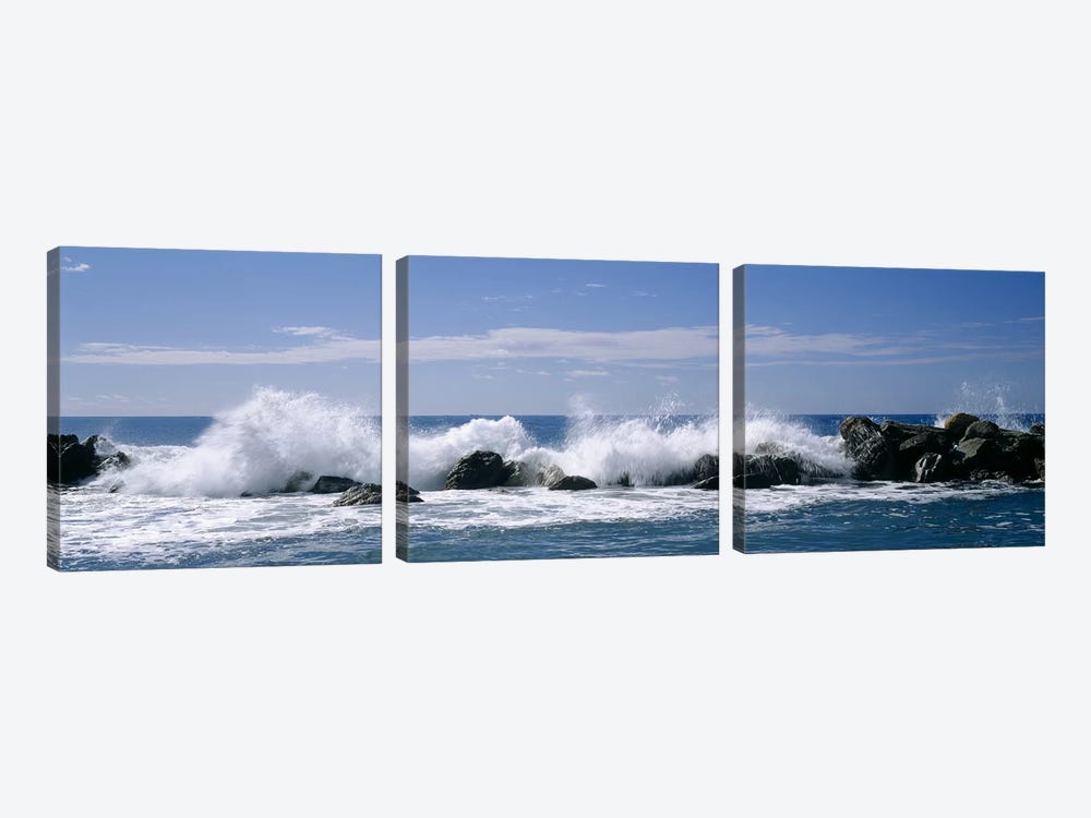 Crashing Waves, Chiavari, Liguria Region, Italy by Panoramic Images 3-piece Art Print