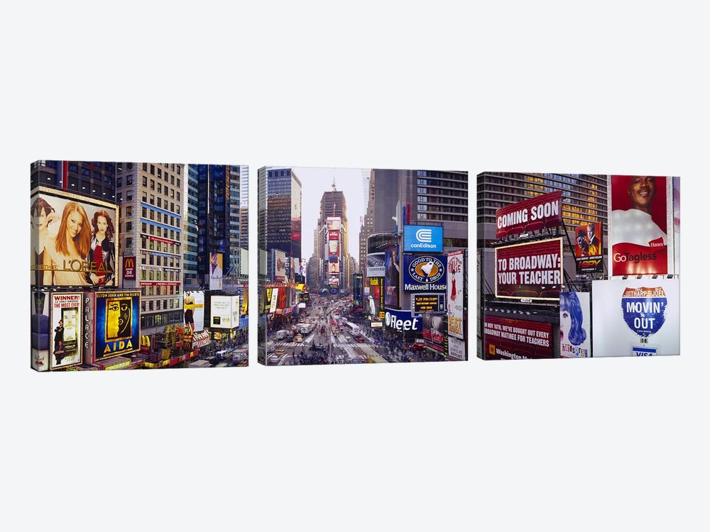 Times Square, Midtown Manhattan, New York City, New York, USA by Panoramic Images 3-piece Canvas Artwork