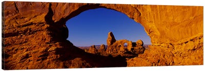 Natural arch on a landscape, Arches National Park, Utah, USA Canvas Art Print - Delicate Arch
