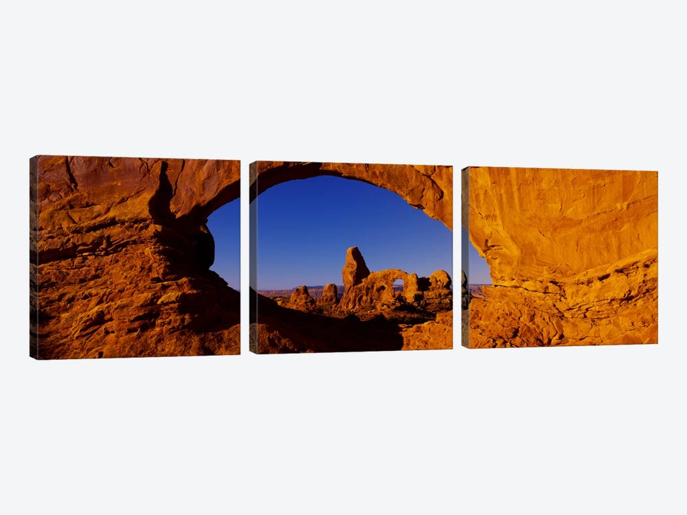 Natural arch on a landscape, Arches National Park, Utah, USA by Panoramic Images 3-piece Canvas Art