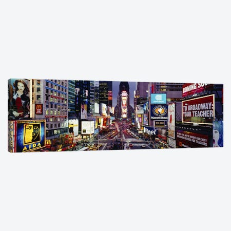 High angle view of traffic on a road Times Square, Manhattan, New York City, New York State, USA Canvas Print #PIM3790} by Panoramic Images Canvas Art