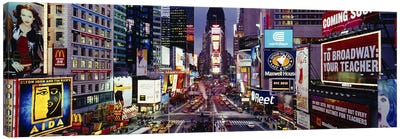 High angle view of traffic on a road Times Square, Manhattan, New York City, New York State, USA Canvas Art Print - Times Square