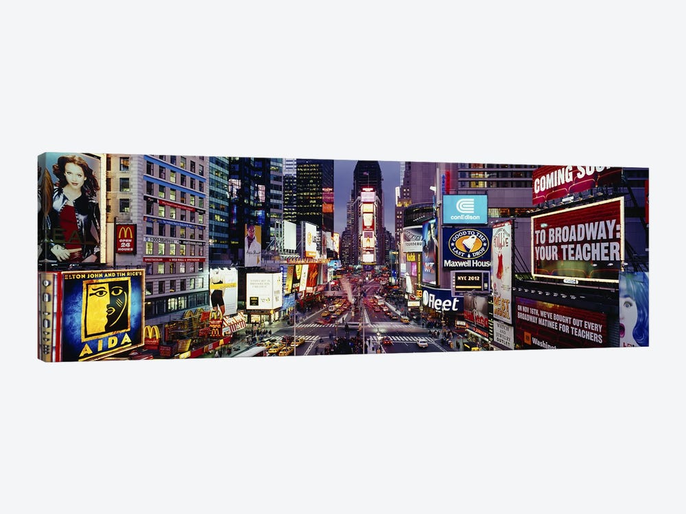 High angle view of traffic on a road Times Square, Manhattan, New York City, New York State, USA by Panoramic Images 1-piece Canvas Artwork