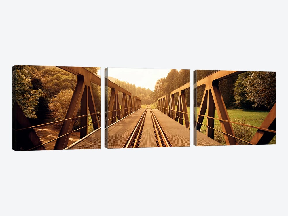 Railroad Tracks & Bridge Germany by Panoramic Images 3-piece Canvas Print