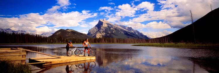 Mountain Bikers Vermilion Lakes Alberta Canada