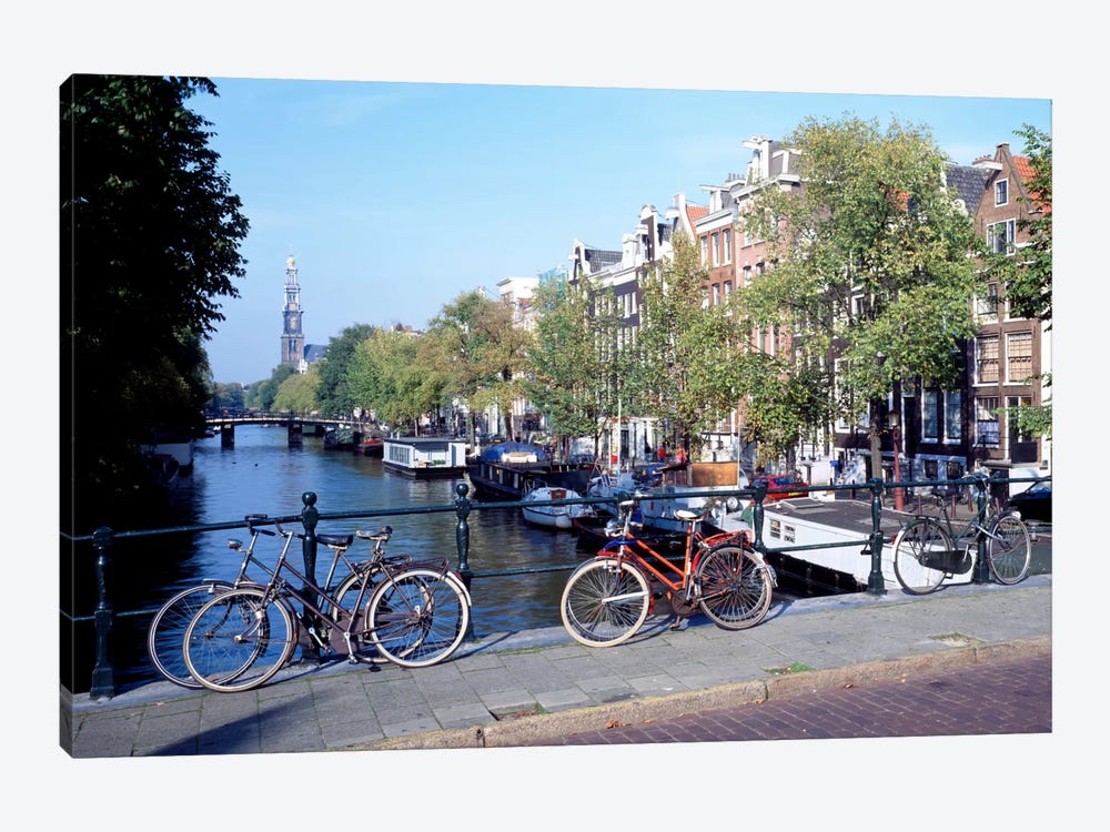 Bicycles, Amsterdam, North Holland Province, Netherlands by Panoramic Images 1-piece Canvas Art