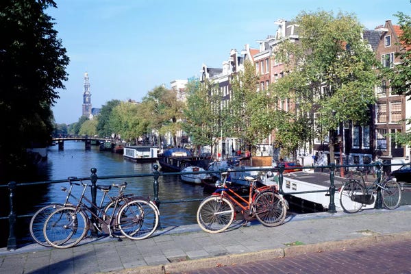 Bicycles: Bicycles, Amsterdam, North Holland Province, Netherlands by Panoramic Images