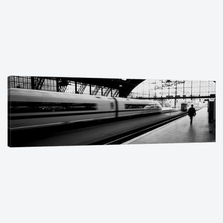 Bluured Motion View Of A Departing Train, Koln Hauptbahnhof, Innenstadt, Cologne, North Rhine-Westphalia, Germany Canvas Print #PIM3803} by Panoramic Images Canvas Art