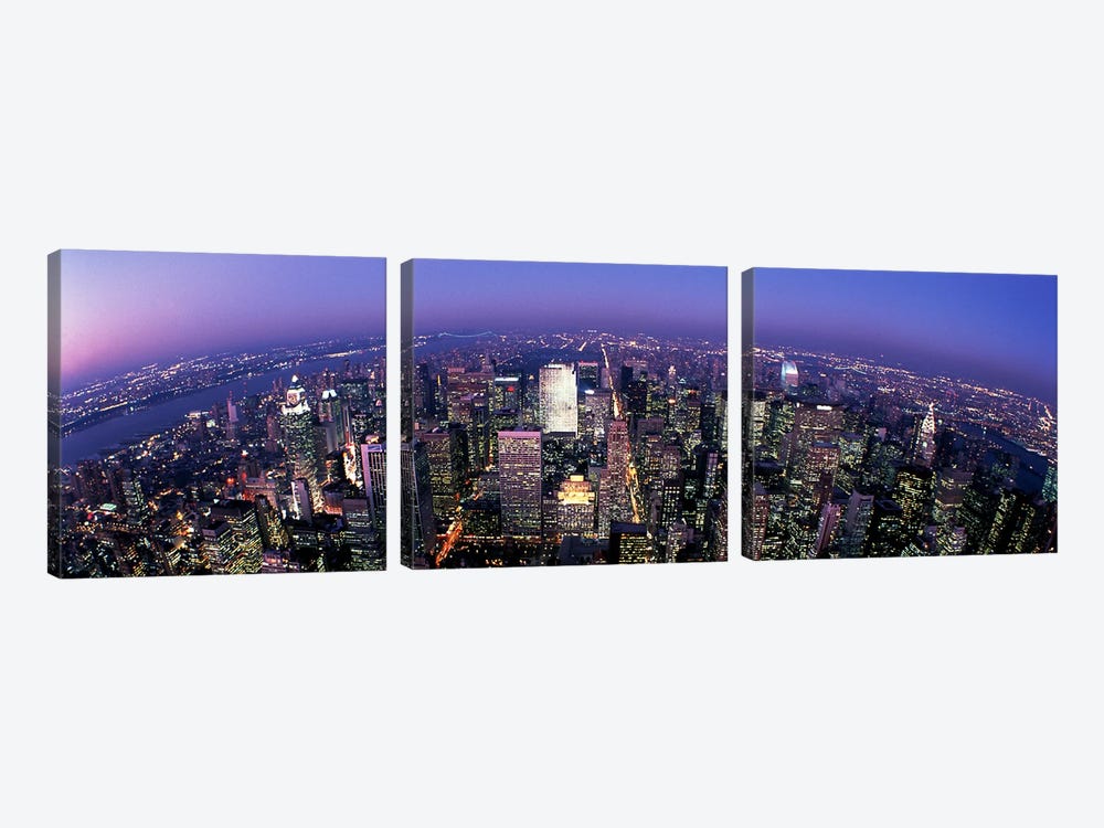 Aerial View, Manhattan, New York City, New York, USA by Panoramic Images 3-piece Canvas Wall Art