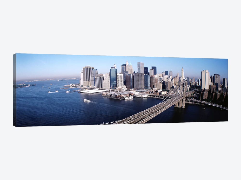Aerial View Of Brooklyn Bridge, Lower Manhattan, NYC, New York City, New York State, USA by Panoramic Images 1-piece Canvas Print