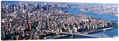 USA, New York, Brooklyn Bridge, aerial Canvas Art Print - Brooklyn Art