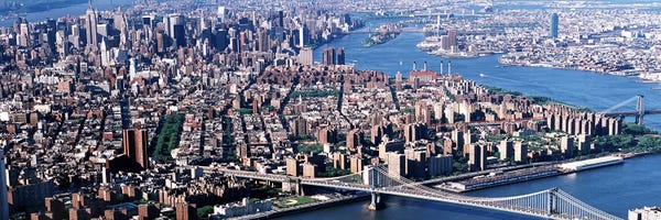 Brooklyn: USA, New York, Brooklyn Bridge, aerial by Panoramic Images