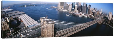 USA, New York, Brooklyn Bridge, aerial #2 Canvas Art Print - Brooklyn Art