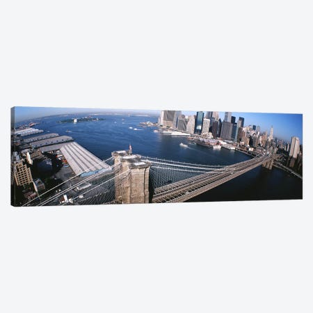 USA, New York, Brooklyn Bridge, aerial #2 Canvas Print #PIM3815} by Panoramic Images Canvas Art