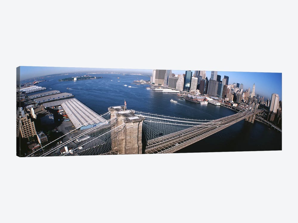 USA, New York, Brooklyn Bridge, aerial #2 by Panoramic Images 1-piece Canvas Print