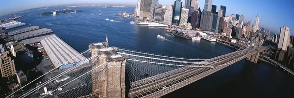 Brooklyn: USA, New York, Brooklyn Bridge, aerial #2 by Panoramic Images