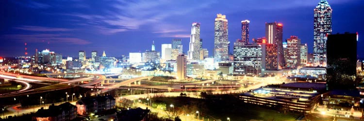 Buildings lit up at dusk, Atlanta, Georgia, USA by Panoramic Images wall art