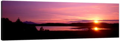 Germany , Forggen Lake, sunset Canvas Art Print