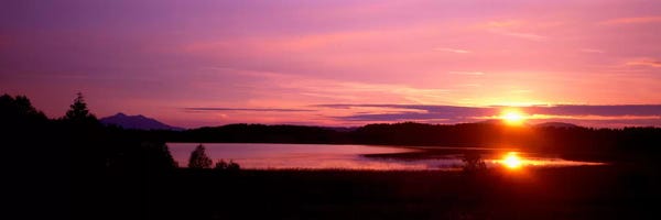 Germany: Germany , Forggen Lake, sunset by Panoramic Images