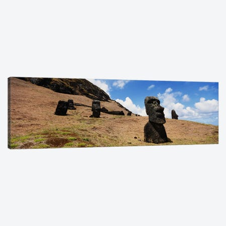 Low angle view of Moai statues, Tahai Archaeological Site, Rano Raraku, Easter Island, Chile Canvas Print #PIM3820} by Panoramic Images Canvas Artwork