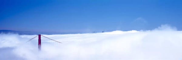 Golden Gate Bridge: San Francisco Golden Gate Bridge California in smog by Panoramic Images