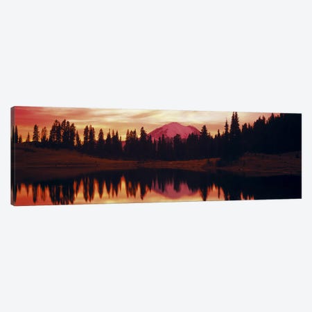 Reflection of trees in water, Tipsoo Lake, Mt Rainier, Mt Rainier National Park, Washington State, USA Canvas Print #PIM3830} by Panoramic Images Art Print
