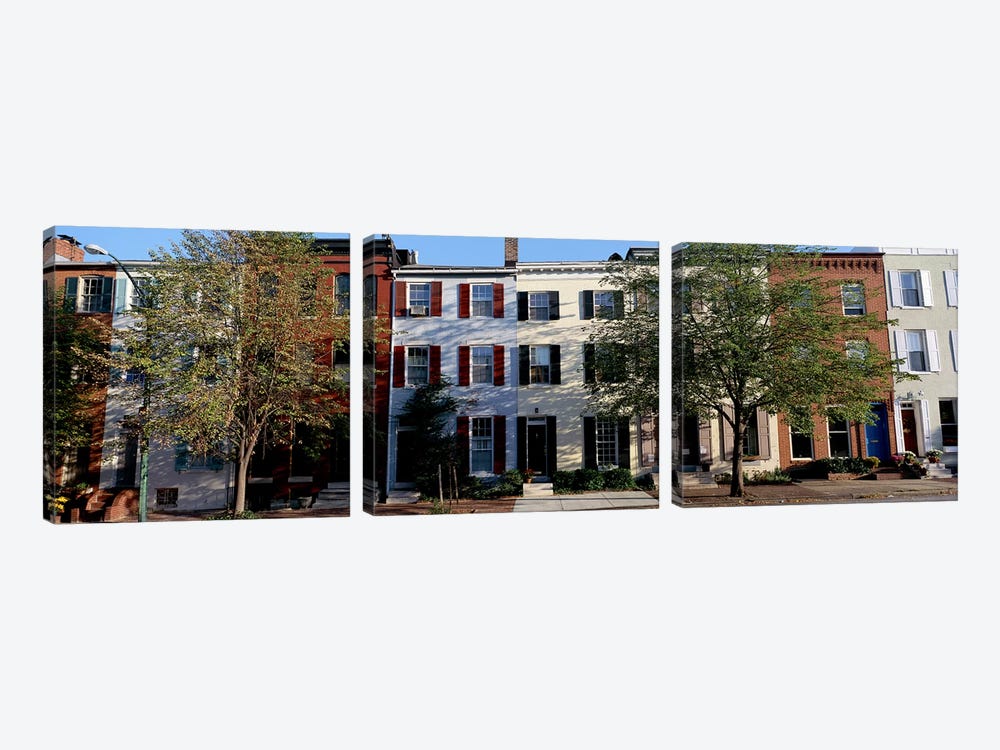 Row homes, Philadelphia by Panoramic Images 3-piece Art Print