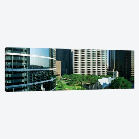 Detail Of Glass Building Canvas Print #PIM3837} by Panoramic Images Canvas Art