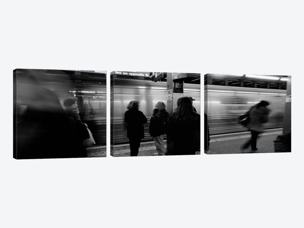 Blurred Motion View, Times Square Subway Station, New York City, New York, USA by Panoramic Images 3-piece Canvas Art