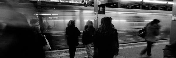Trains: Blurred Motion View, Times Square Subway Station, New York City, New York, USA by Panoramic Images