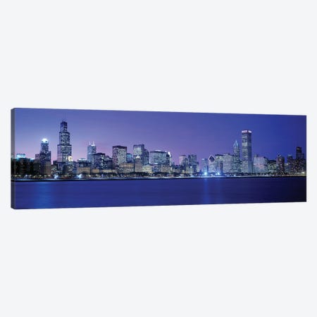 Downtown Skyline At Dusk, Chicago, Cook County, Illinois, USA Canvas Print #PIM3853} by Panoramic Images Canvas Print
