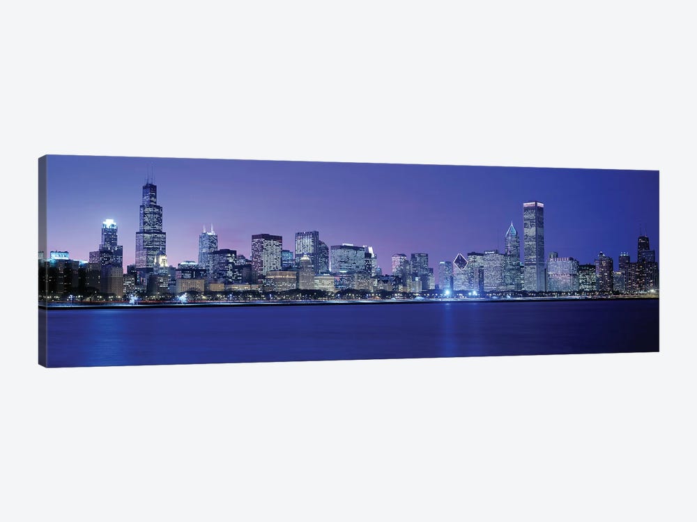 Downtown Skyline At Dusk, Chicago, Cook County, Illinois, USA by Panoramic Images 1-piece Art Print
