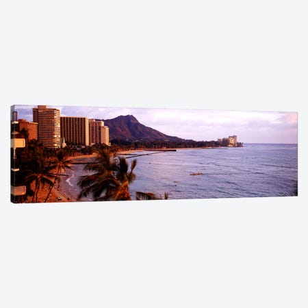 Waikiki Beach, Oahu, Hawaii, USA Canvas Print #PIM3856} by Panoramic Images Canvas Artwork