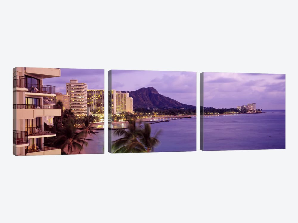 Waikiki Beach, Oahu, Hawaii, USA #2 by Panoramic Images 3-piece Canvas Art Print