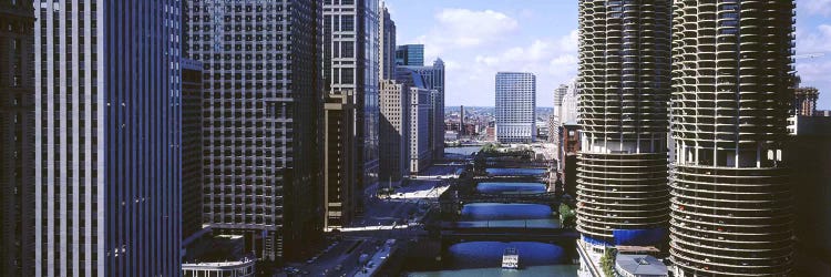 Architecture Along The Chicago River, Chicago, Illinois, USA