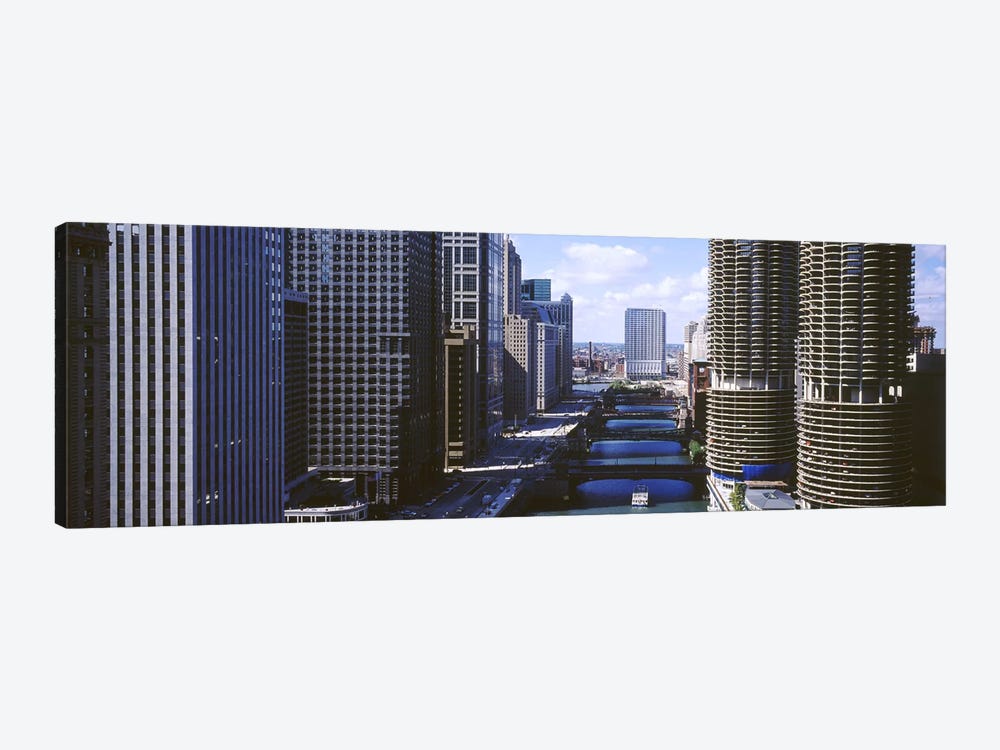 Architecture Along The Chicago River, Chicago, Illinois, USA by Panoramic Images 1-piece Canvas Wall Art