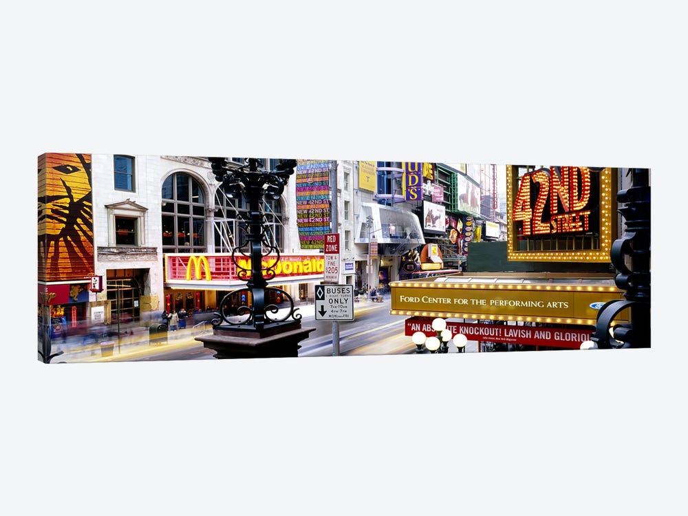Road running through a market, 42nd Street, Manhattan, New York City, New York State, USA by Panoramic Images 1-piece Canvas Artwork