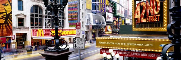 Manhattan: Road running through a market, 42nd Street, Manhattan, New York City, New York State, USA by Panoramic Images