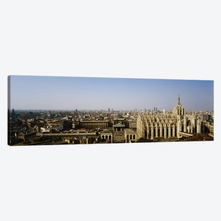 Aerial view of a cathedral in a city, Duomo di Milano, Lombardia, Italy Canvas Print #PIM3876} by Panoramic Images Canvas Art