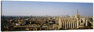 Aerial view of a cathedral in a city, Duomo di Milano, Lombardia, Italy Canvas Art Print - Milan Art