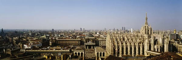 Lombardy: Aerial view of a cathedral in a city, Duomo di Milano, Lombardia, Italy by Panoramic Images