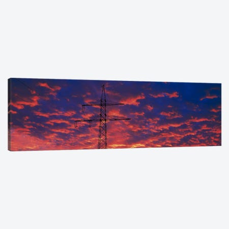 Power lines at sunset Germany Canvas Print #PIM387} by Panoramic Images Canvas Art