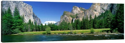 Bridalveil Fall, Yosemite Valley, Yosemite National Park, California, USA Canvas Art Print - Panoramic Photography