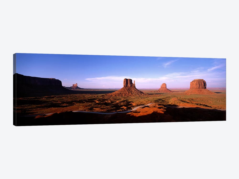 Daytime Shadows Near The Mittens & Merrick Butte, Monument Valley, Navajo Nation, Arizona, USA by Panoramic Images 1-piece Canvas Artwork
