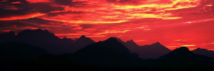 Sundown Austrian Mts South Bavaria Germany